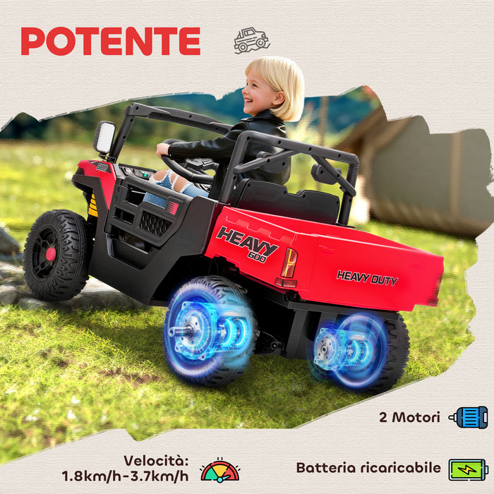 Macchina Elettrica Bambini 12V con Telecomando Sospensioni Bagagliaio e Musica Età 3-8 Anni Rosso