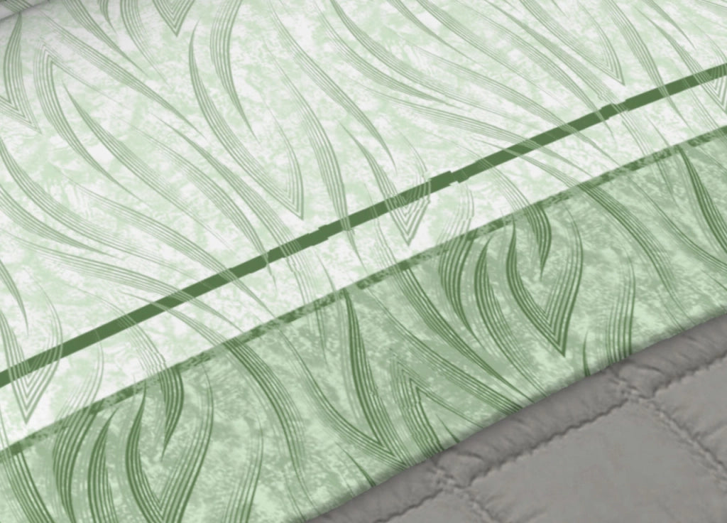 Completo Lenzuola Letto 100% Cotone Made Italy Disegno Flames CN - Matrimoniale - Verde