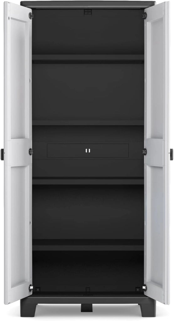 Armadio Alto Titan con Ripiani Regolabili, da interno ed esterno, 80 x 44 x 182 cm