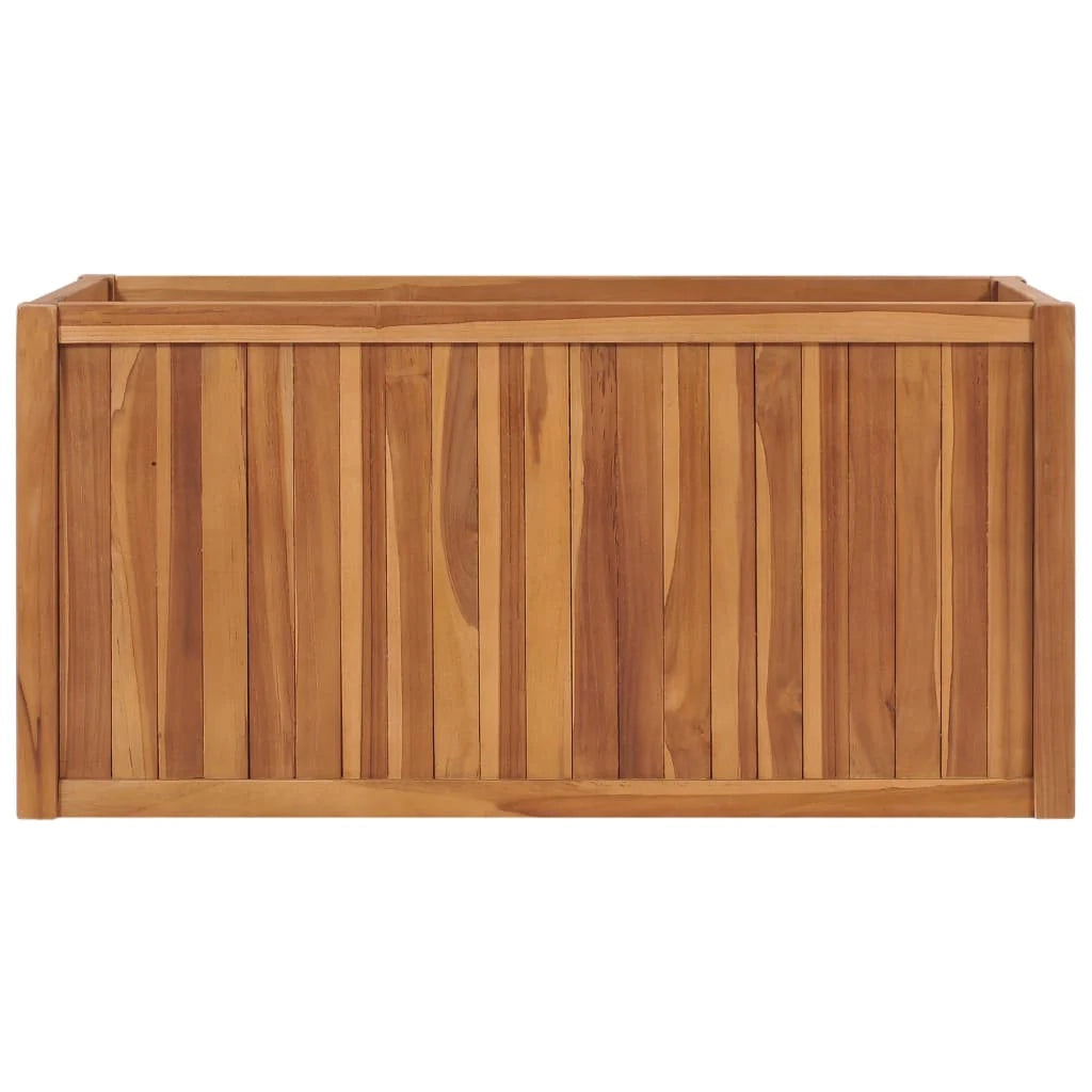Fioriera rialzata per piante e fiori giardino 100 x 50 x 50 cm legno massello di teak 02_0000899