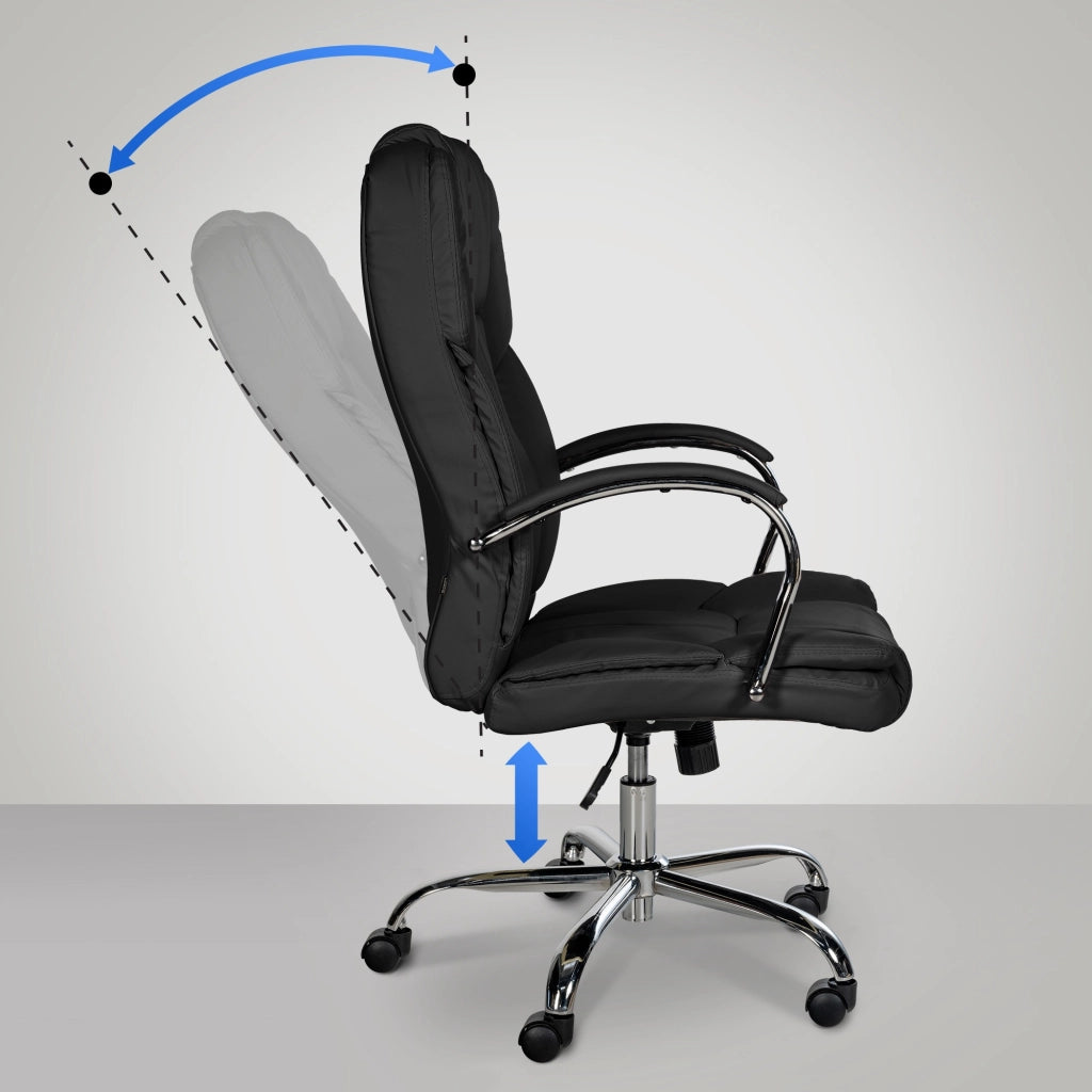 Poltrona ufficio XXL Xanthos in similpelle nero