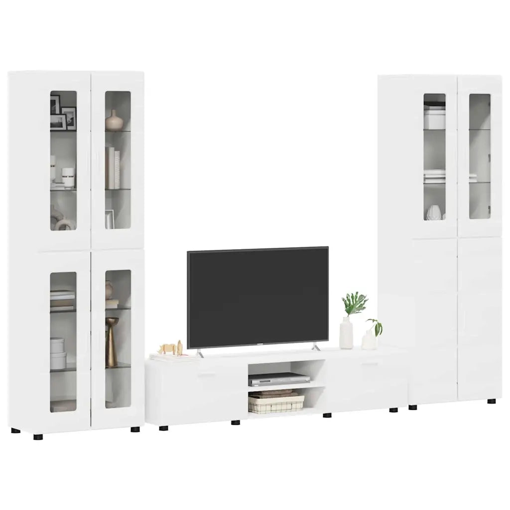 Set mobile TV con cassetto FLORIN Bianco Legno multistrato