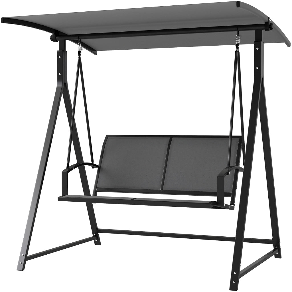 Altalena da Giardino 2 Posti con Tettoia ¨C zephmum ¨C Grigio 160x112x162 cm