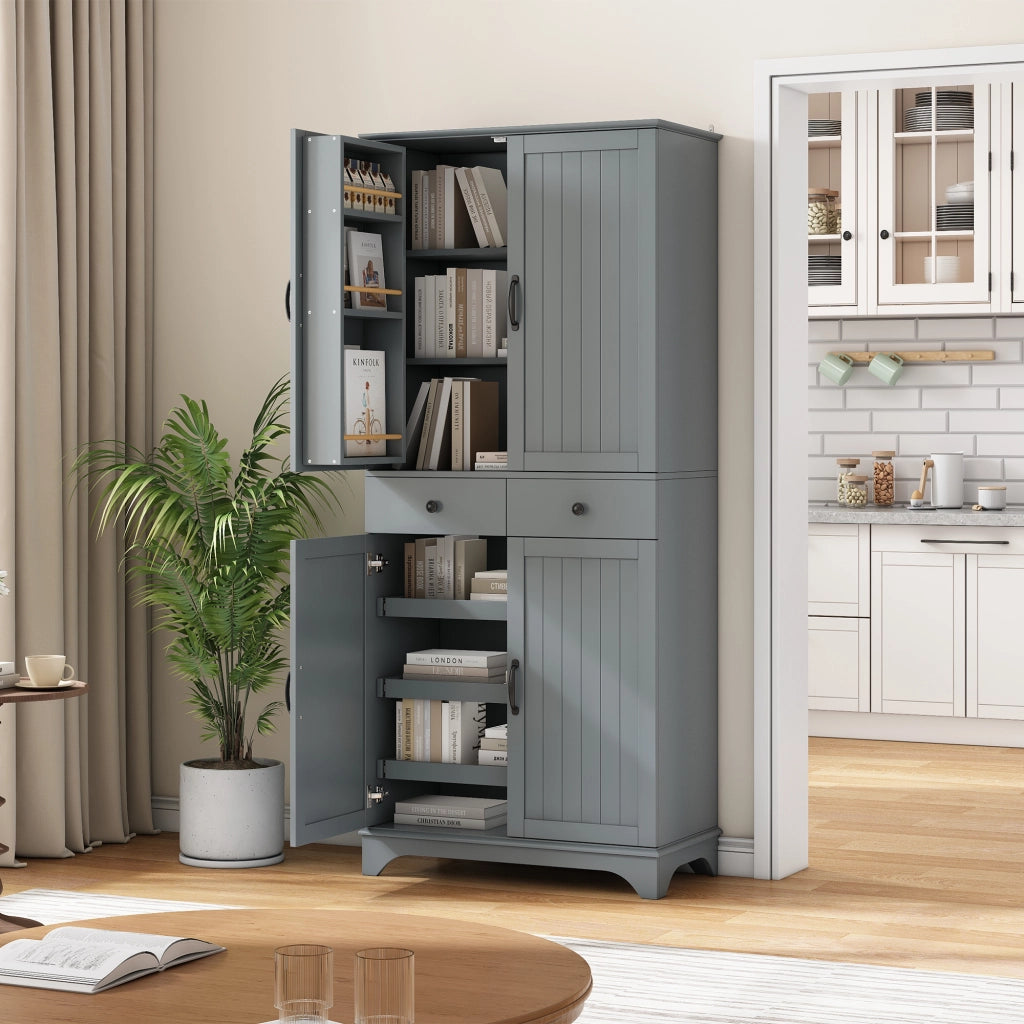 Libreria con Cassetti e Ripiani Regolabili ¨C MINIMAL ¨C Grigio, Soggiorno e Cucina