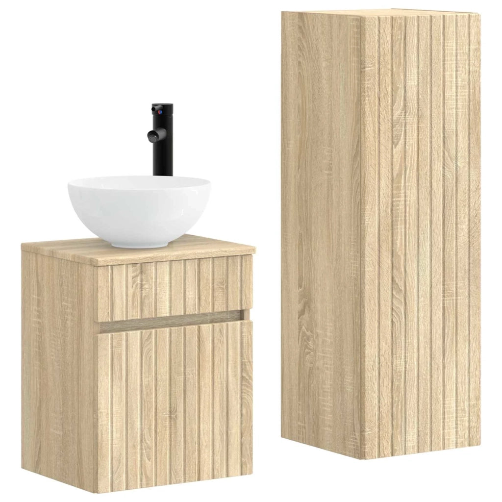 Set di mobili per il bagno 2 pz Rovere Sonoma 3406135