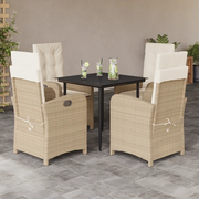Set da Pranzo da Giardino 5 pz con Cuscini Beige in Polyrattancod mxl 87601