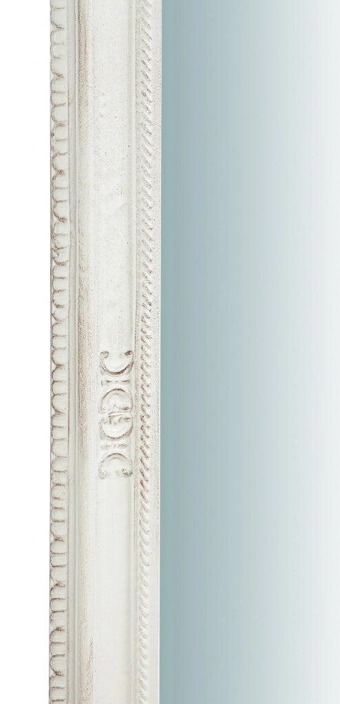Biscottini Specchiera da parete verticale/orizzontale in legno finitura bianco anticato L67xPR4,5xH87 cm Made in Italy