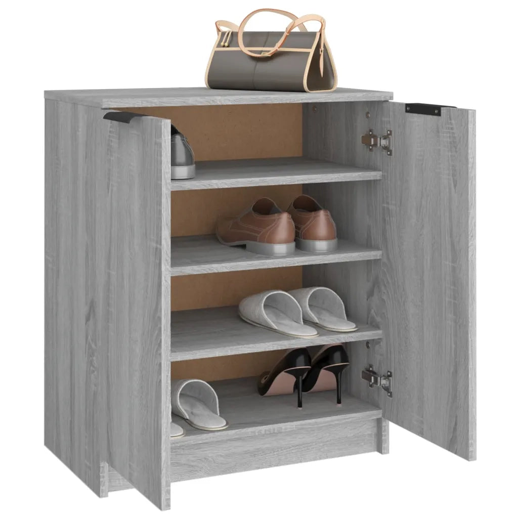 Scarpiera-Scaffale per scarpe Grigio Sonoma 59x35x70 cm in Legno Multistrato