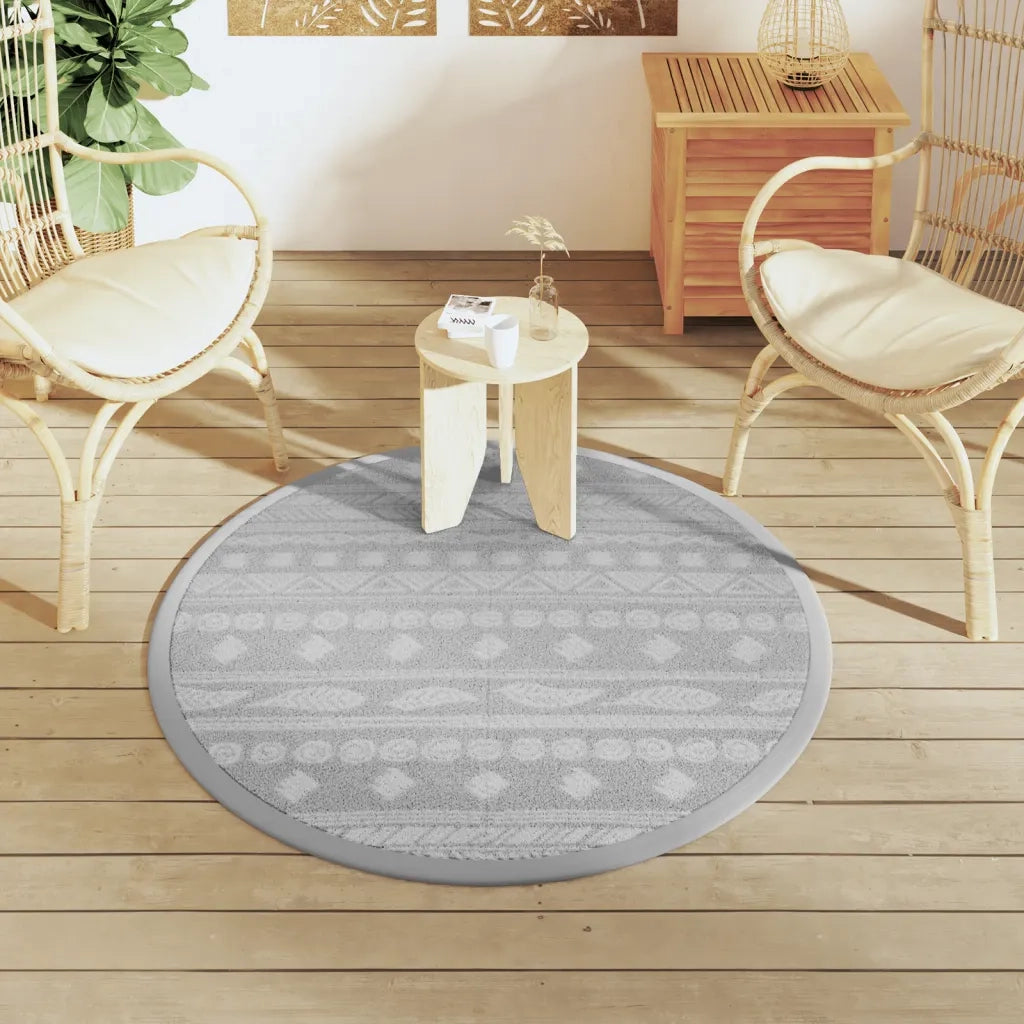 Tappeto da Esterno ARAKIL Grigio Ã˜120 cm in PP