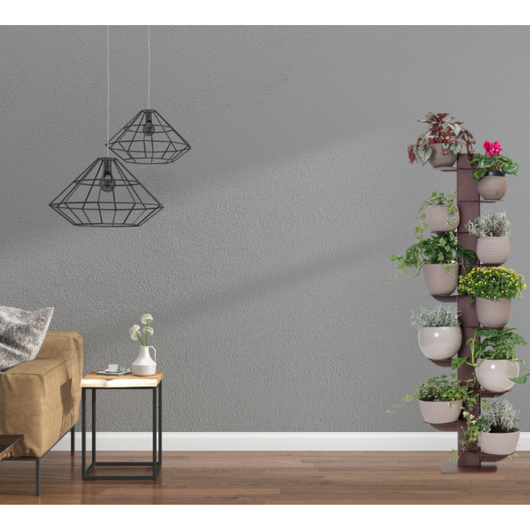 ALUBOX HYDRA Porta Piante Da Esterno E Interno A Colonna Autoportante 167X49X30 Cm Porta Vasi Da Interno E Esterno Con Telaio In Alluminio E 10 Mensole In Lamiera Zincata 15,2 Kg COLORE: RUGGINE