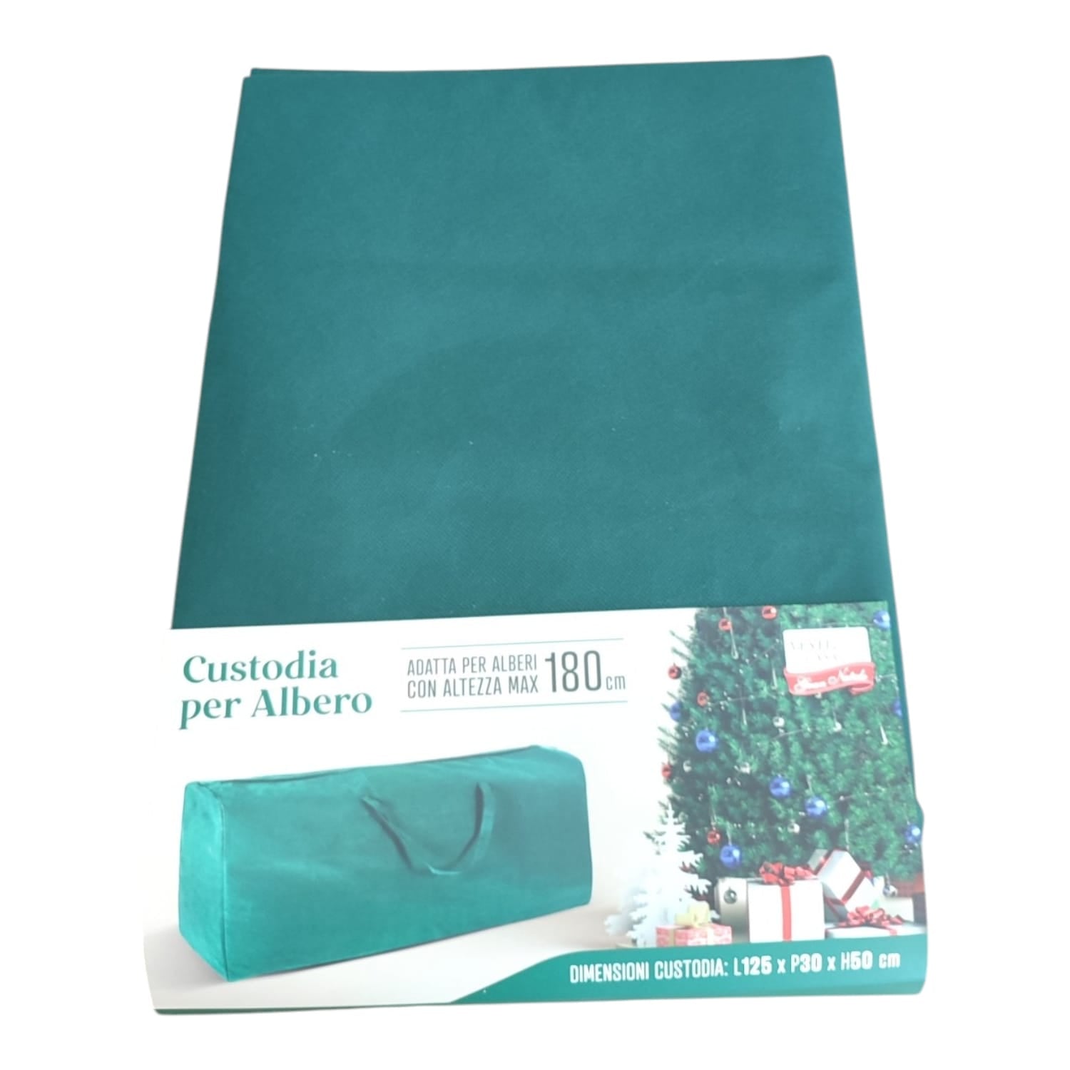 Custodia Albero di Natale in TNT Verde 125x30x50cm per Alberi 180cm