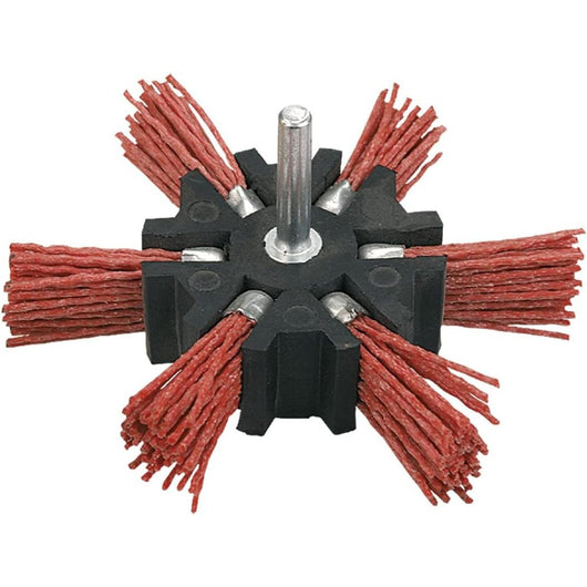 Topex 62h720 spazzola abrasiva a a ciuffi con perno, 100 mm ds