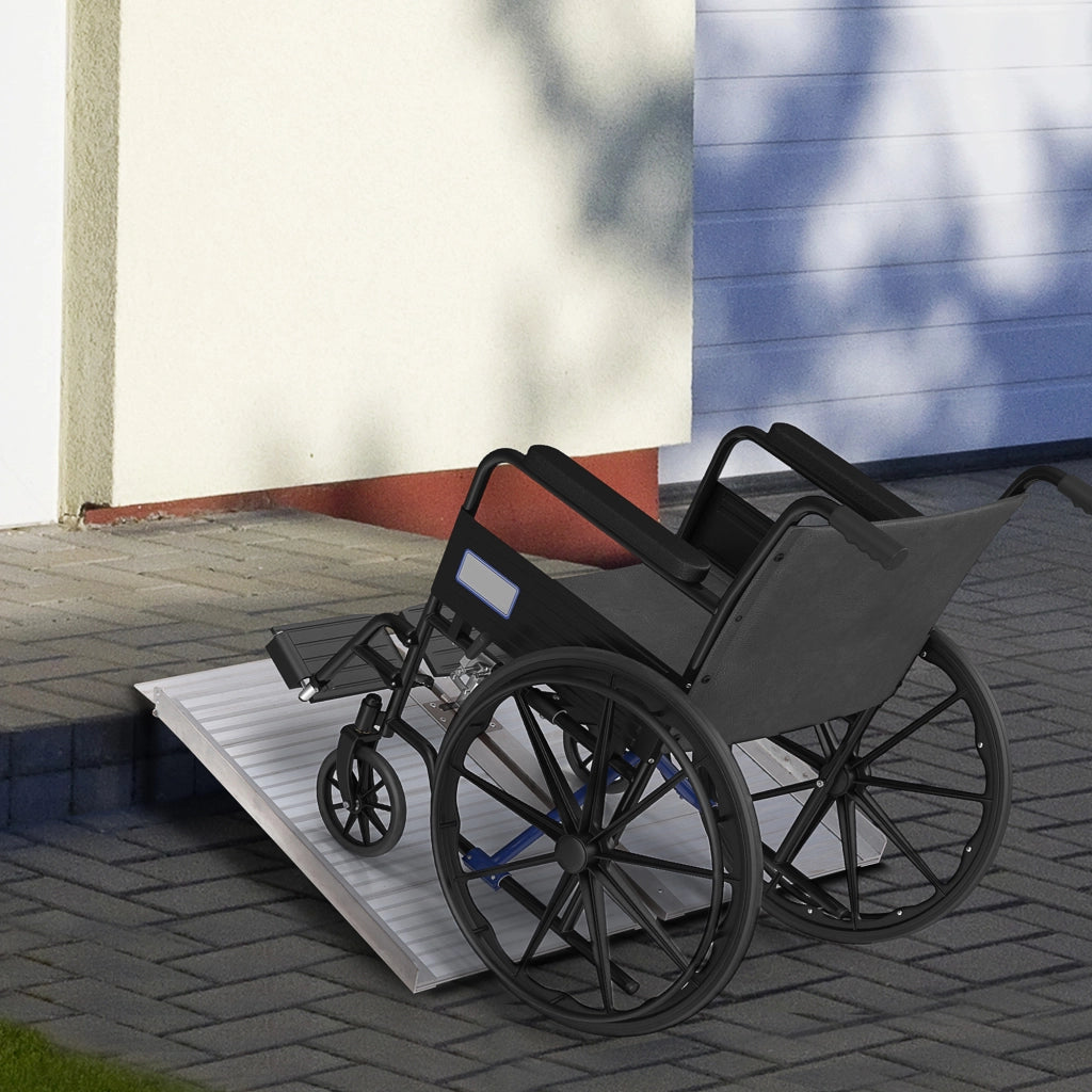 Rampa per Sedie a Rotelle Piegevole 61 cm ¨C zephmum ¨C Alluminio Argento 270 kg