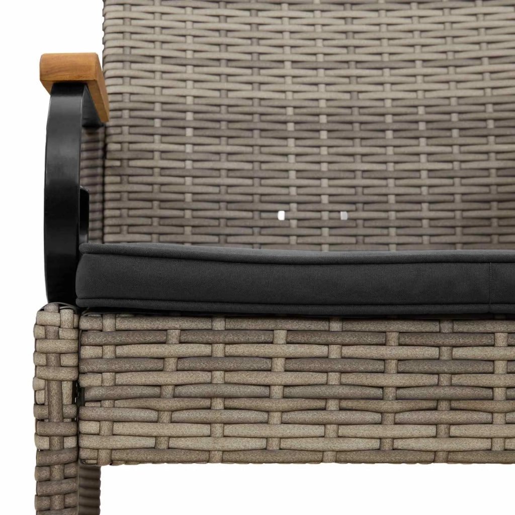 Sedie da giardino con cuscino 4 pz | Sedie da Esterno Grigio e Grigio Scuro