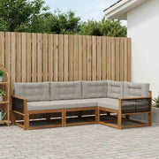 Set di divani da esterno 4 pcs Naturale e Grigio chiaro
