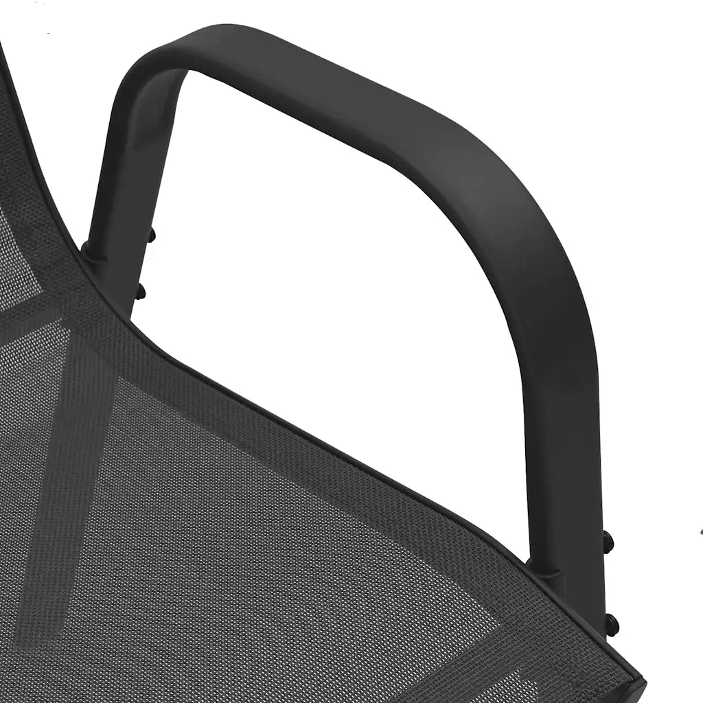 Sedie da Giardino Impilabili 2 pz in Tessuto Textilene Nero 318777
