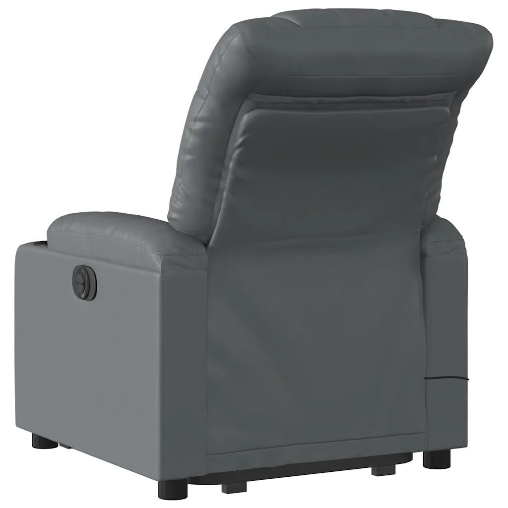 Poltrona Alzapersona Elettrica Reclinabile Grigio in Similpelle 3206623