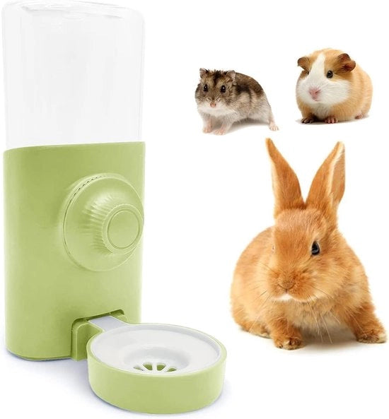 Fiaschetto per conigli, 600 ml/21 oz, dispensatore di acqua/vasca per alimenti, adatto per conigli, gatti, topi, cavi, scoiattoli ed armadilli (verde)
