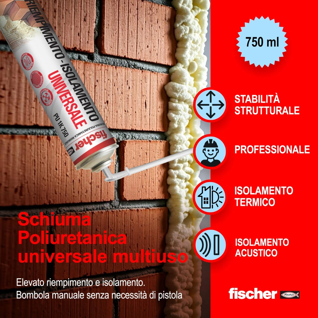 Schiuma Poliuretanica 750 ml Fischer Manuale