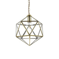 Sospensione Vintage-Decò Deca Metallo Ottone Brunito 1 Luce E27 Big
