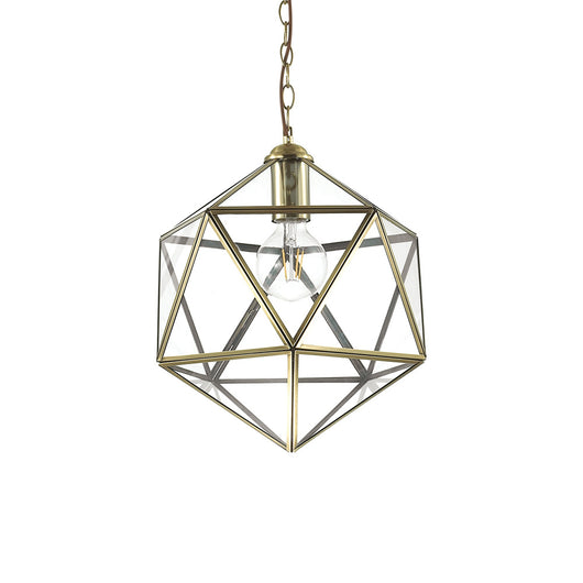 Sospensione Vintage-Decò Deca Metallo Ottone Brunito 1 Luce E27 Big