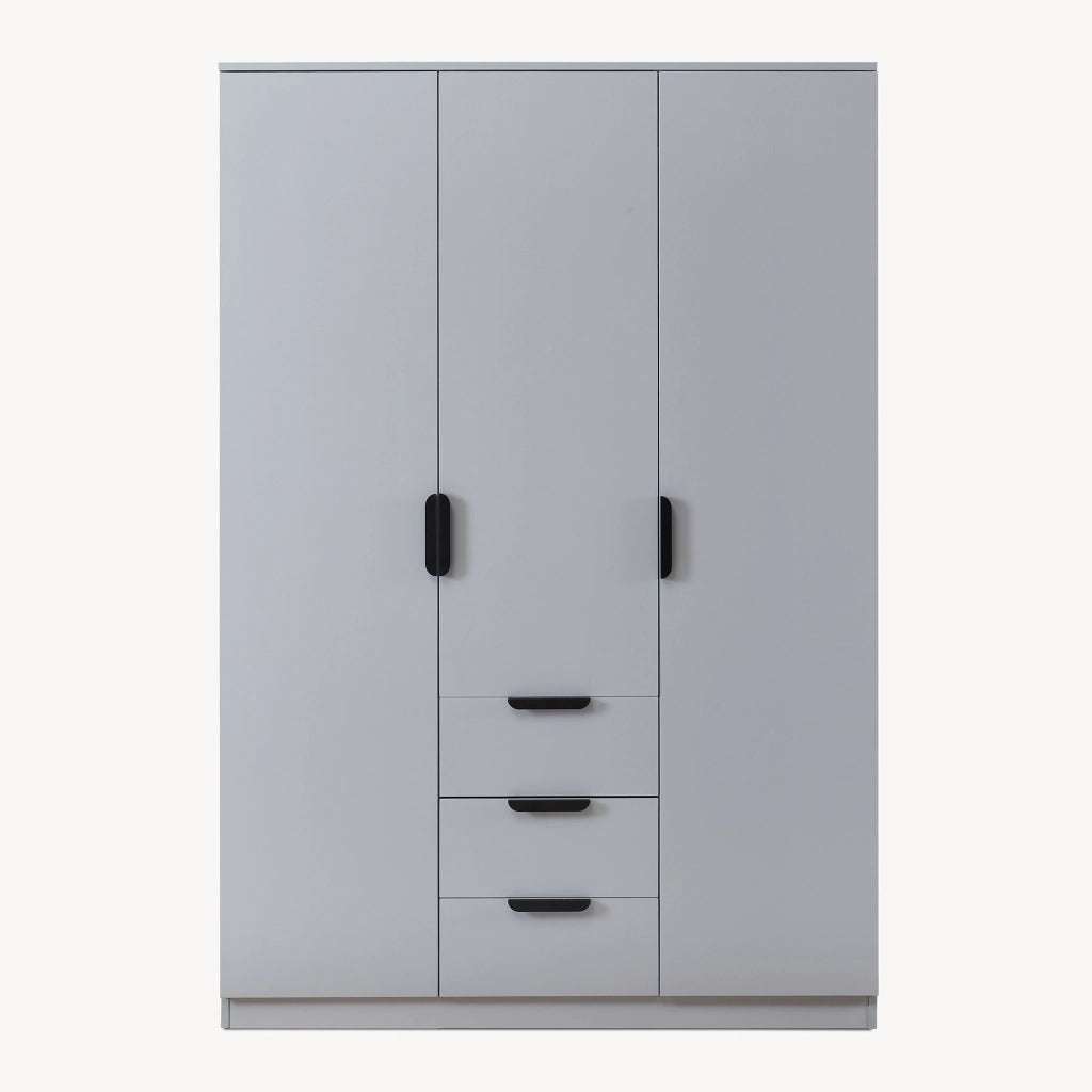 Armadio Guardaroba Eiselfing con Scomparti e Cassetti 176 x 120 x 52 cm Grigio [en.casa]