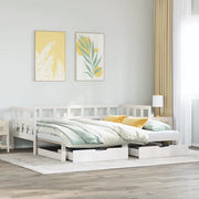 Letto Estraibile con Cassetti senza Materasso Bianco 90x200 cm 3302202
