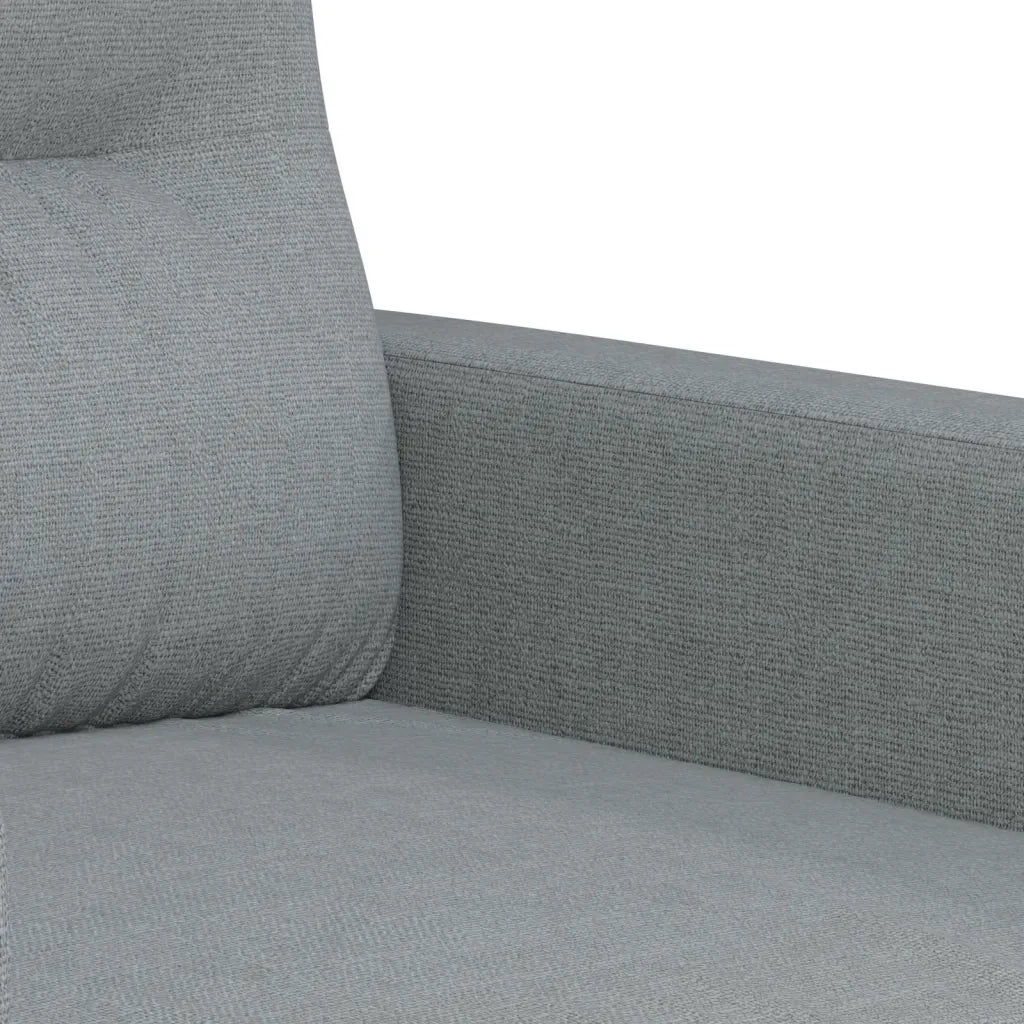 Set Divani 3 pz con Cuscini Grigio Chiaro in Tessuto