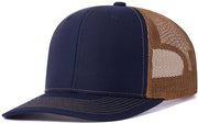 Cappello Trucker per Uomo - Cappello da Baseball per Uomo Respirante - Cappello da Baseball per Uomo e Donna - Blu Marino e Miele
