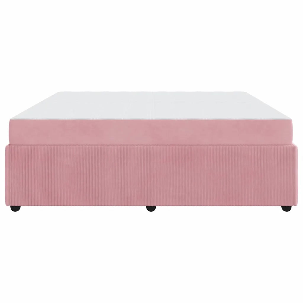 vidaXL Struttura letto con materasso Rosa 200 x 200 cm Velluto