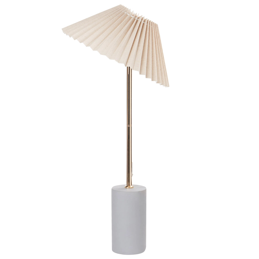 Lampada da comodino con paralume in lino beige Base in metallo e cemento 68 cm Stile moderno Soggiorno Camera da letto
