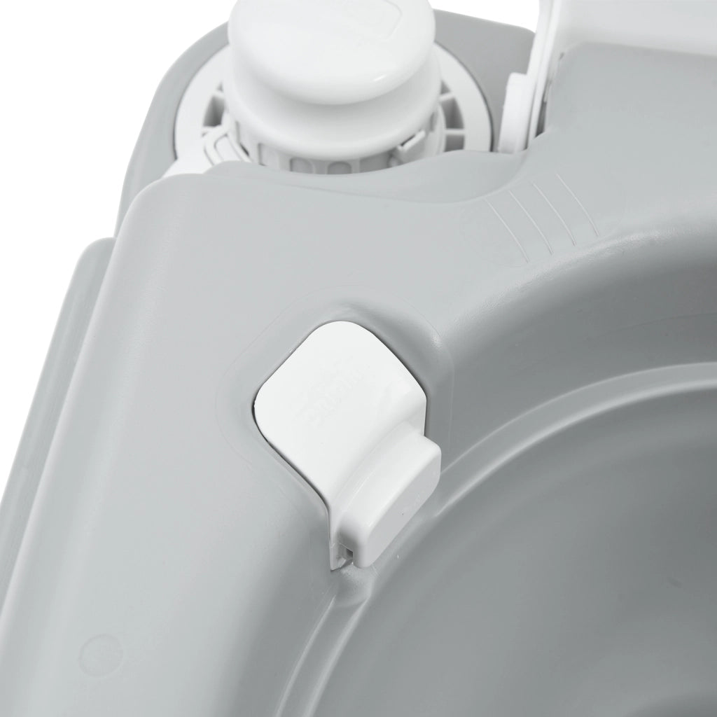 Toilette da Campeggio Portatile  Grigia con Serbatoio Acqua Fresca da 10L e Serbatoio Rifiuti da 10L