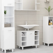 Mobile da Bagno Bianco Lucido 60x32x53,5cm in Legno Multistrato 802639