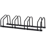 EasyComfort Rastrelliera Portabiciclette Parcheggio per 4 Biciclette in Acciaio, 110x33x27 cm, Nero