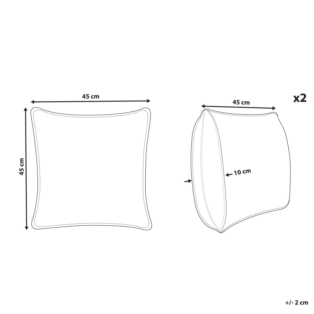 Set di 2 cuscini sparsi in velluto blu 45 x 45 cm Cuscino da lancio con motivo a farfalla Sfoderabile con imbottitura