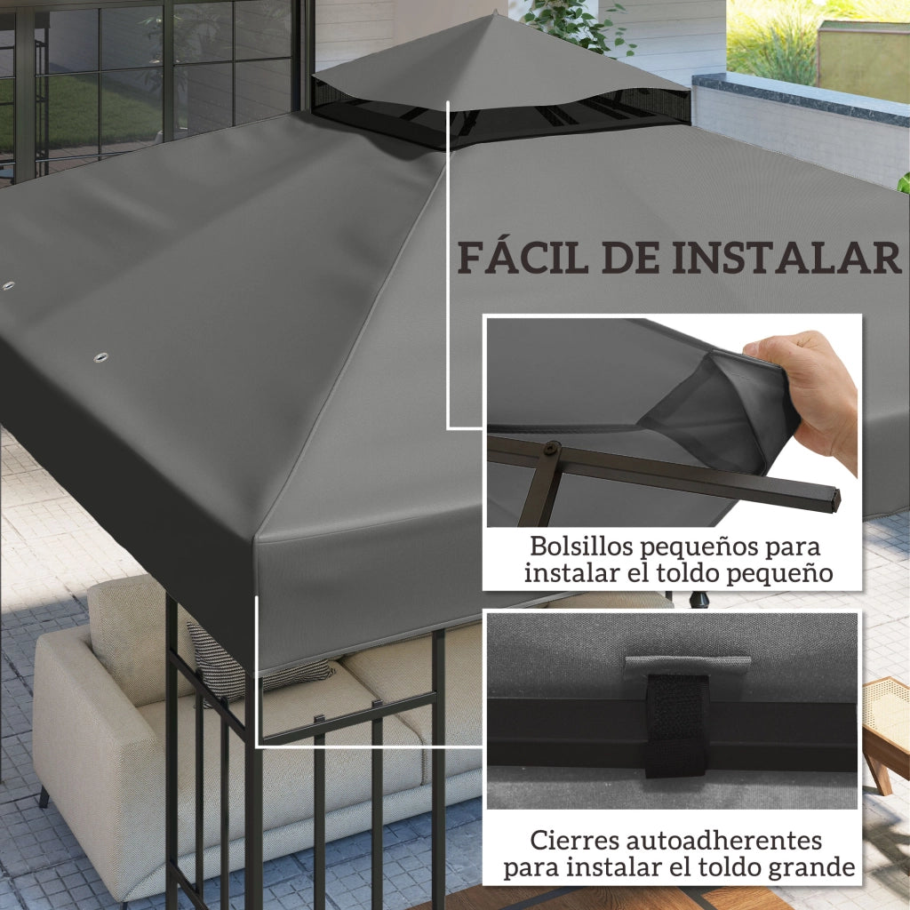 Toldo da giardino ¨C zephmum ¨C grigio scuro 3x3 m