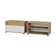 Vicco Parete attrezzata Quercia dorata/bianco 2 parti