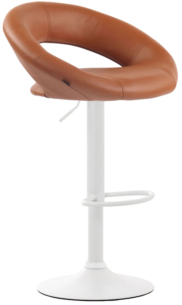 Set di 2 sgabelli da bar Olinda in finta pelle marrone chiaro,bianco