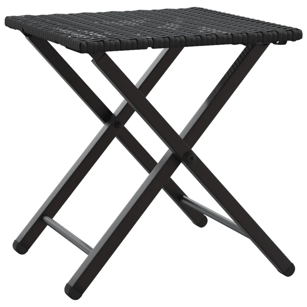 Set da Pranzo da Giardino Pieghevole 5 pz | Set Salotto da Giardino Nero in Polyrattan