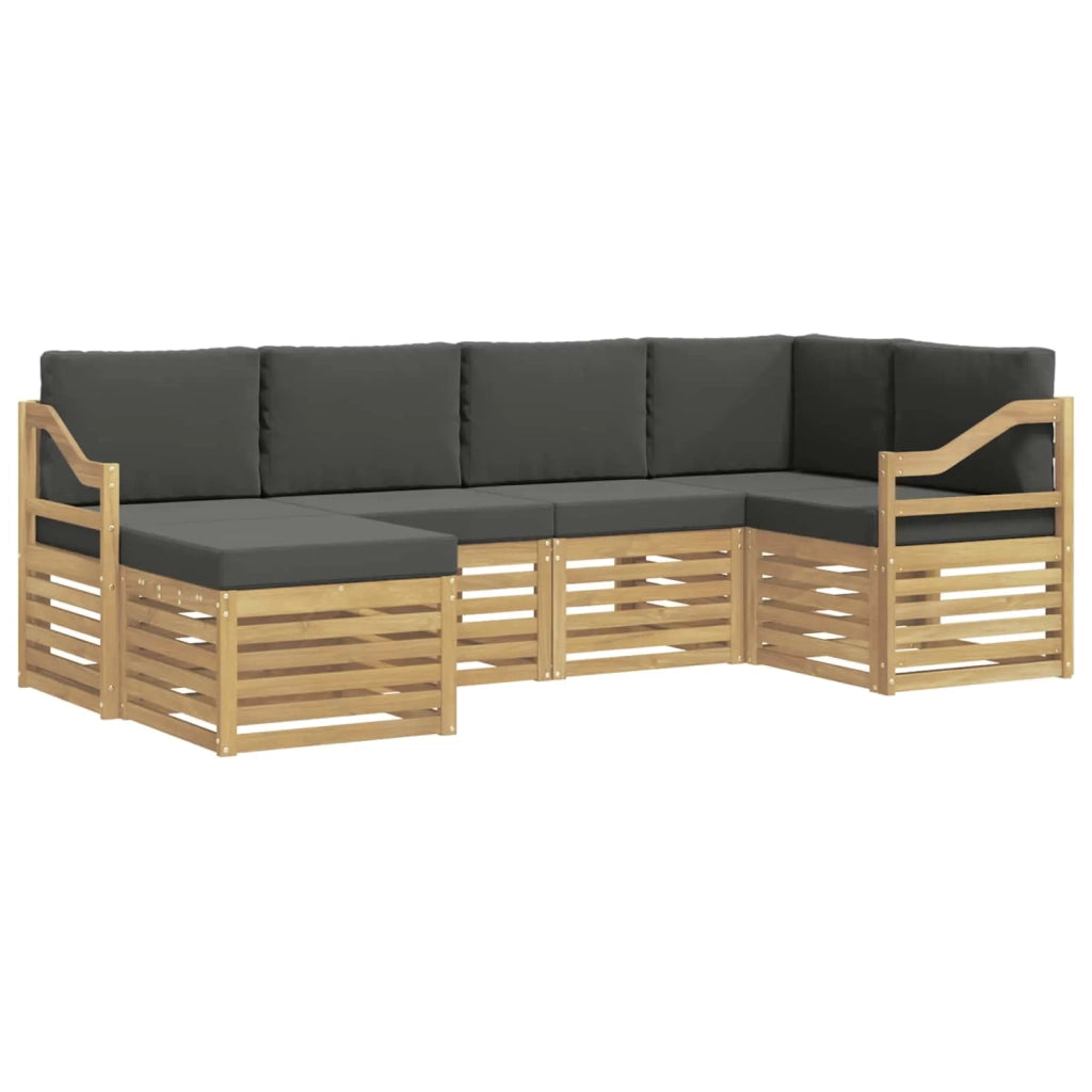 Set di divani da esterno 6 pcs Bianco e Antracite Poliestere 3392132
