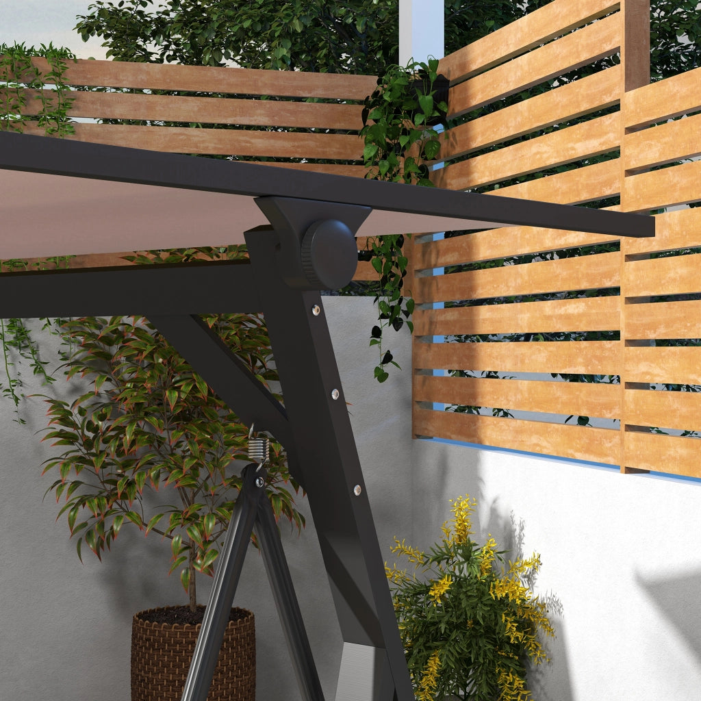 altalena da giardino Hollywood Swing a 3 posti con chioma solare impermeabile beige + nero