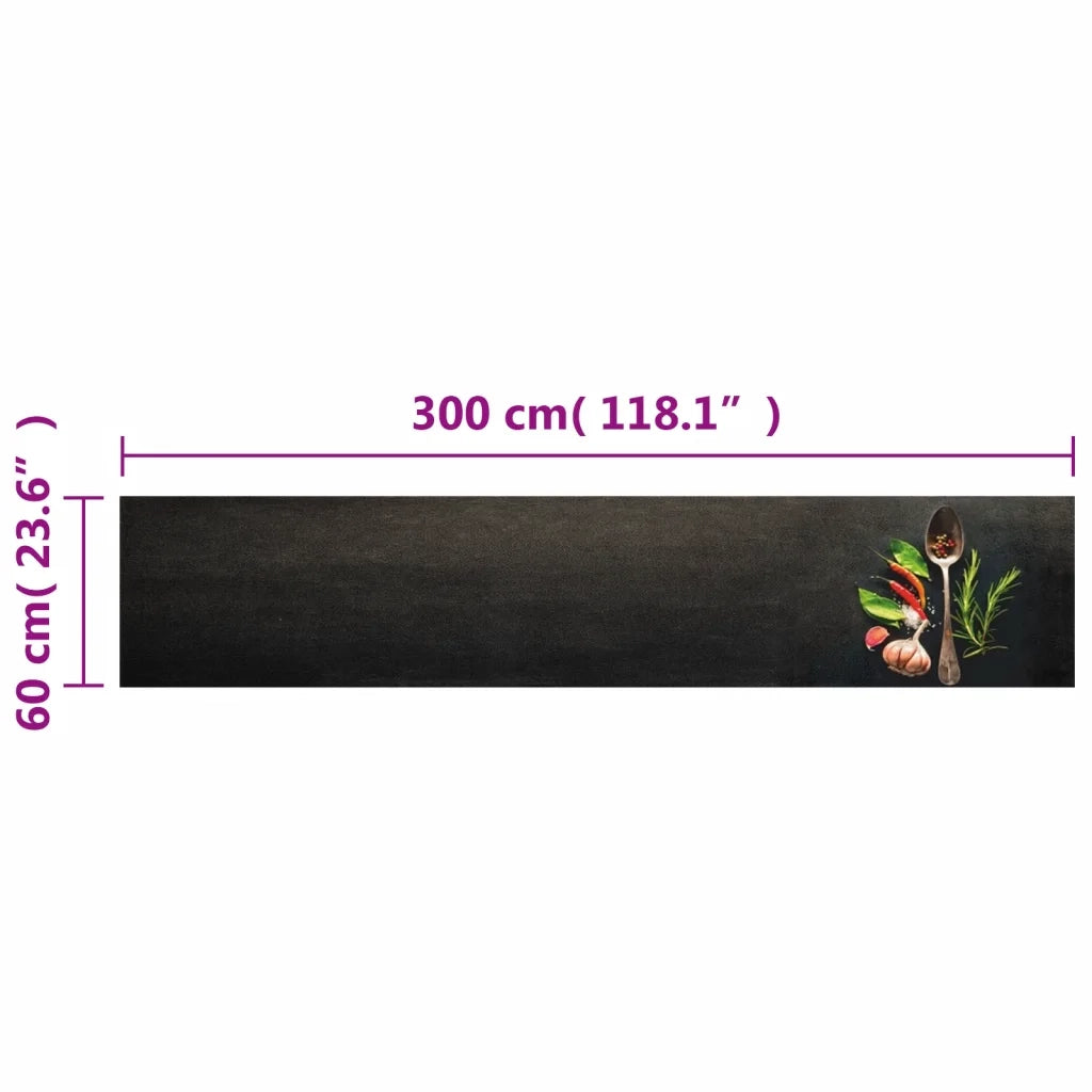 Tappeto da Cucina Lavabile Spezie 60x300 cm Velluto 4005613