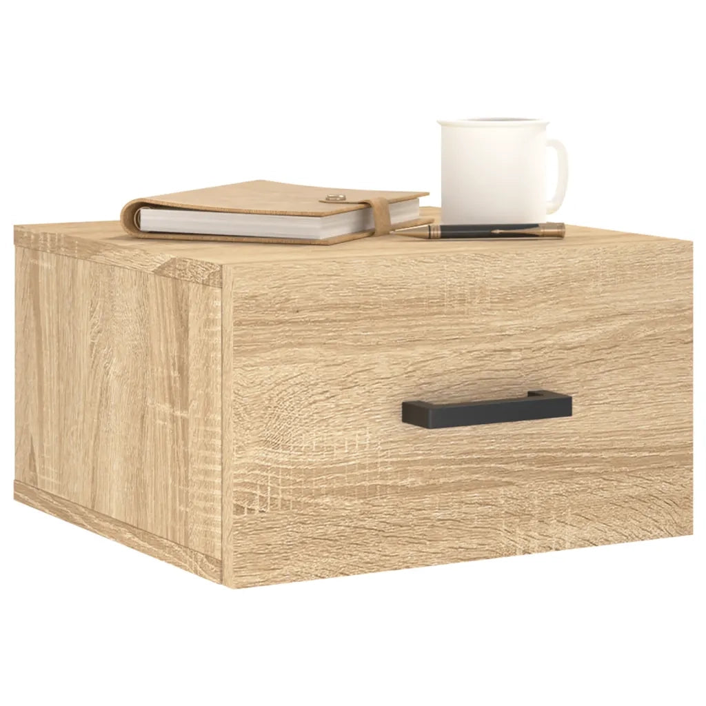 Comodini a Muro 2 pz-Set di 2 Tavolino da notte Rovere Sonoma 35x35x20 cm 613591