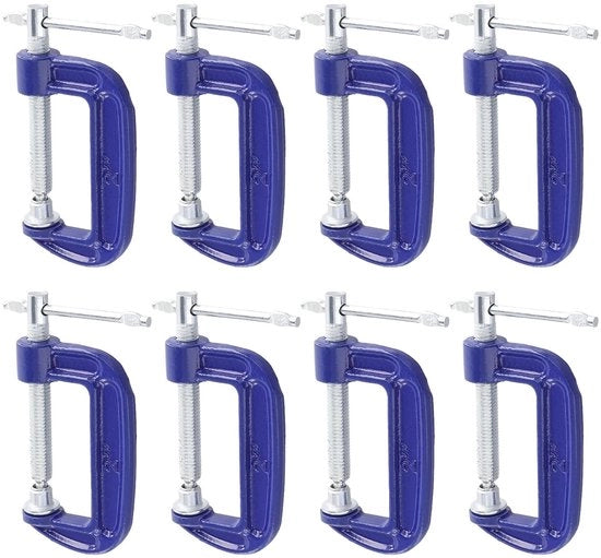 Klemmen a T 50mm - 8 pezzi - Klemme metalliche - Maniglia a T - Piastra regolabile - Resistente allo shock