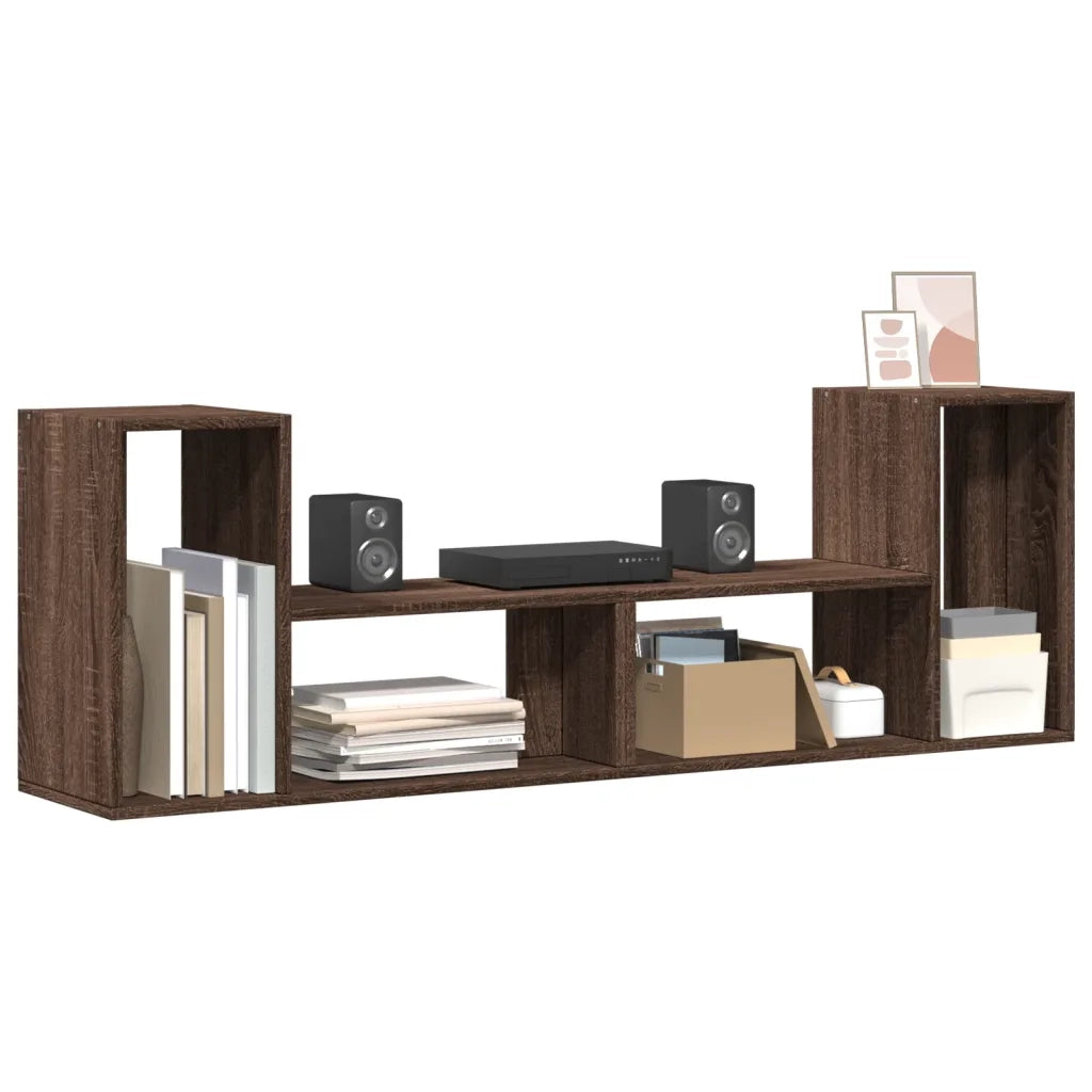 Mobili TV 2 pz Rovere Marrone 75x30x50 cm in Legno Multistrato 840792