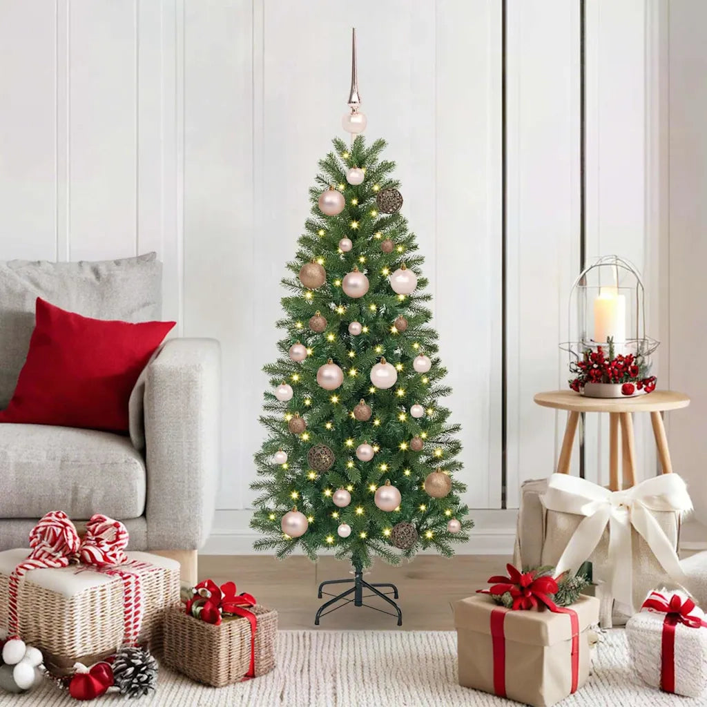 Albero di Natale artificiale con 150 LED Verde 120 cm PE e PVC 3397326