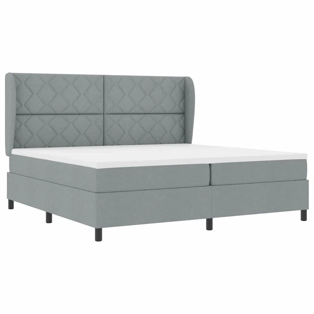 Letto a molle con materasso Grigio chiaro 200 x 200 cm Tessuto 3340648