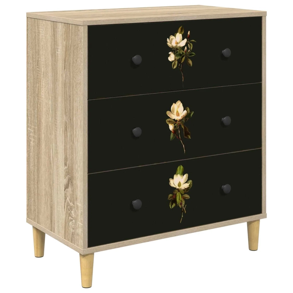Cassettiera BREMEN Stampa di Magnolia 66 x 36,5 x 75 cm Sonoma 8007367