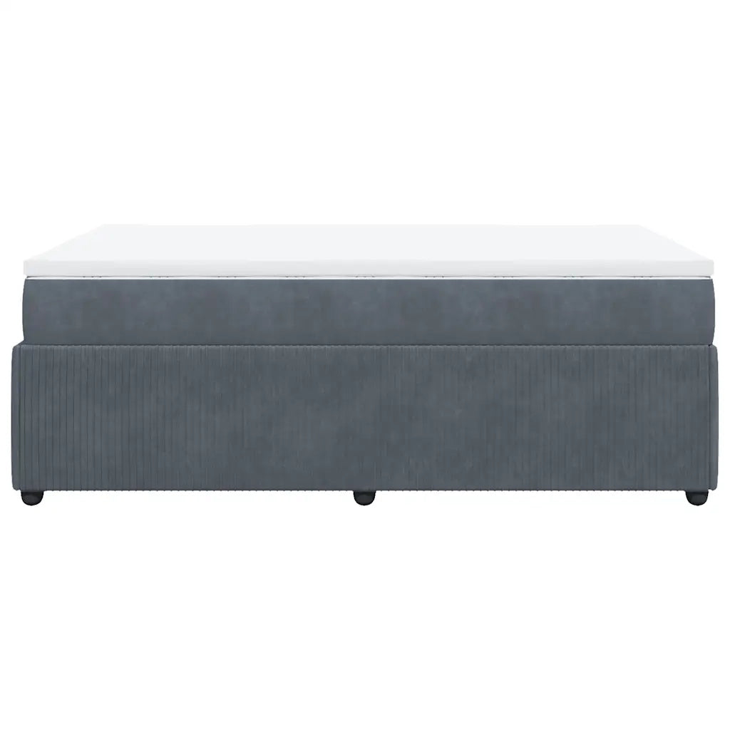 vidaXL Giroletto a Molle con Materasso Grigio Scuro 120x190 cm Velluto