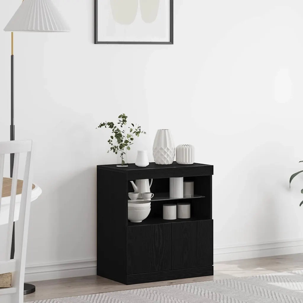 Credenza-Buffet-Armadio da cucina Nero 60 x 37 x 67 cm Legno multistrato